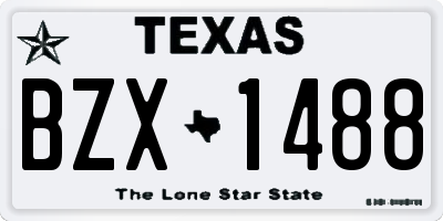 TX license plate BZX1488