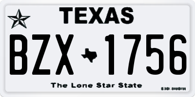 TX license plate BZX1756