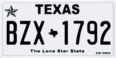 TX license plate BZX1792