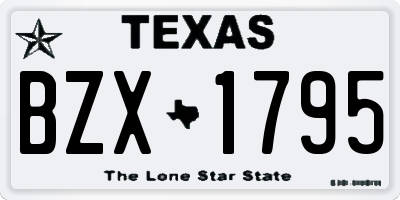 TX license plate BZX1795