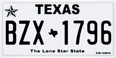 TX license plate BZX1796