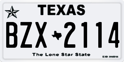 TX license plate BZX2114