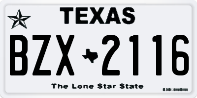 TX license plate BZX2116