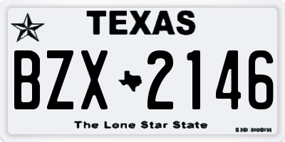 TX license plate BZX2146