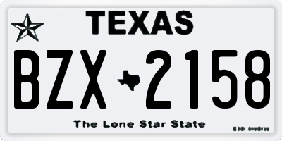 TX license plate BZX2158
