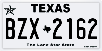 TX license plate BZX2162