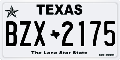 TX license plate BZX2175