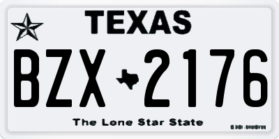 TX license plate BZX2176