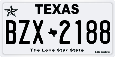 TX license plate BZX2188