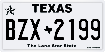 TX license plate BZX2199