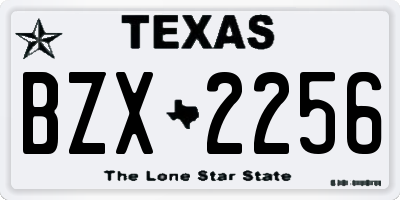 TX license plate BZX2256