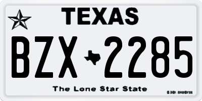 TX license plate BZX2285
