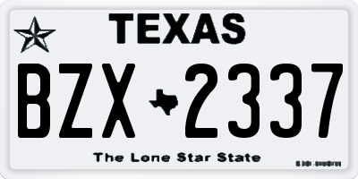 TX license plate BZX2337