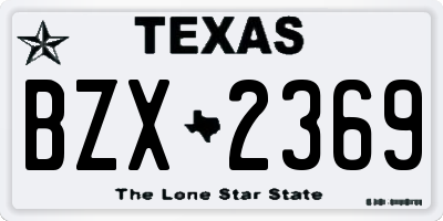 TX license plate BZX2369