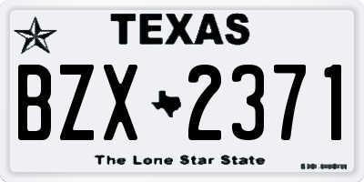 TX license plate BZX2371