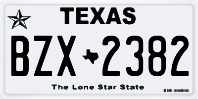 TX license plate BZX2382