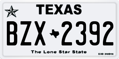 TX license plate BZX2392
