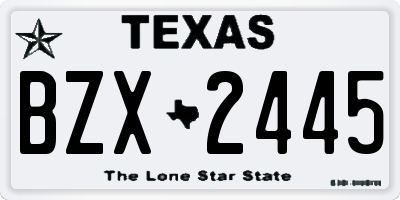 TX license plate BZX2445