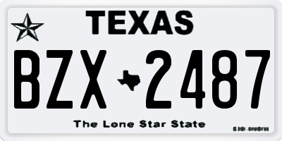 TX license plate BZX2487