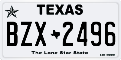 TX license plate BZX2496