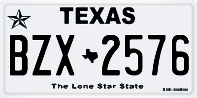 TX license plate BZX2576