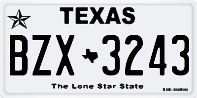 TX license plate BZX3243