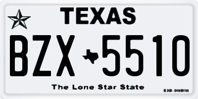 TX license plate BZX5510