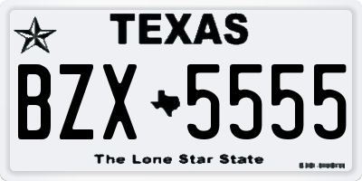 TX license plate BZX5555