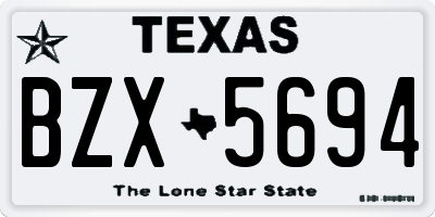 TX license plate BZX5694