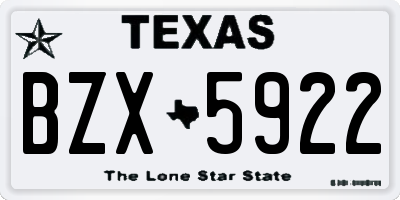 TX license plate BZX5922