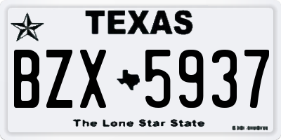 TX license plate BZX5937