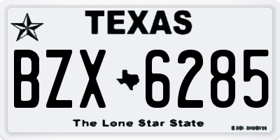 TX license plate BZX6285