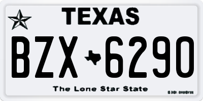 TX license plate BZX6290
