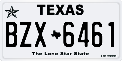 TX license plate BZX6461