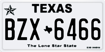 TX license plate BZX6466