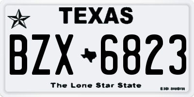 TX license plate BZX6823