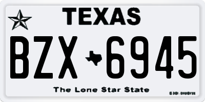 TX license plate BZX6945
