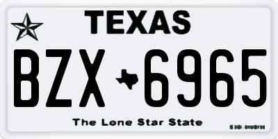 TX license plate BZX6965