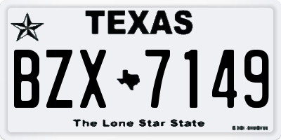 TX license plate BZX7149