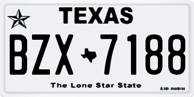 TX license plate BZX7188