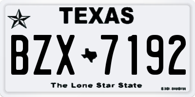 TX license plate BZX7192
