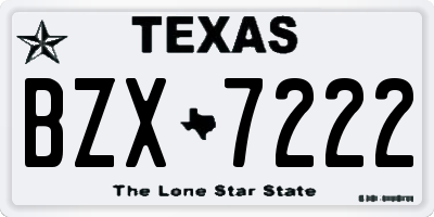 TX license plate BZX7222