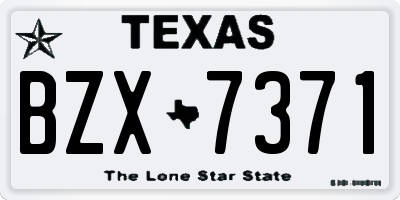 TX license plate BZX7371