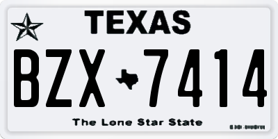 TX license plate BZX7414