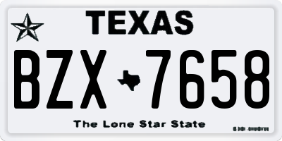 TX license plate BZX7658