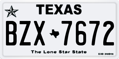 TX license plate BZX7672