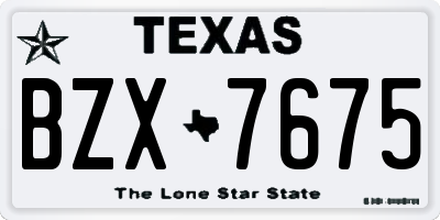 TX license plate BZX7675
