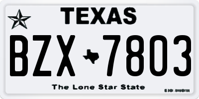 TX license plate BZX7803