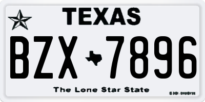 TX license plate BZX7896