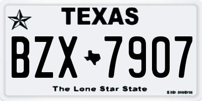 TX license plate BZX7907